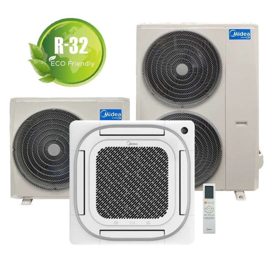 Midea Aire Acondicionado Tipo Cassette Inverter - R-32 Frío Calor por Bomba 5 TR MCAVC-R057HN8-1A