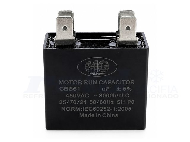 Capacitor "MG" Cuadrado 450VAC-50/60Hz-1 mf - CBB61 -