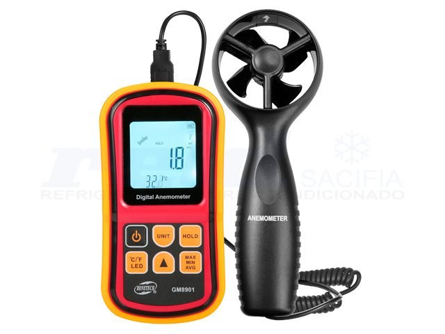 Termo Anemometro "MG" GM8901 0a45C 0a45m/s c/cable